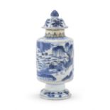 BLUE AND WHITE PORCELAIN JAR WITH LID CHINA LATE 17TH EARLY 18TH CENTURY