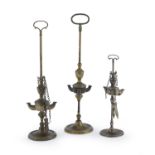 THREE SMALL OIL LAMPS 18TH-19TH CENTURY
