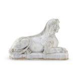 NEOCLASSICAL MARBLE SCULPTURE OF THE SPHINX EARLY 19TH CENTURY