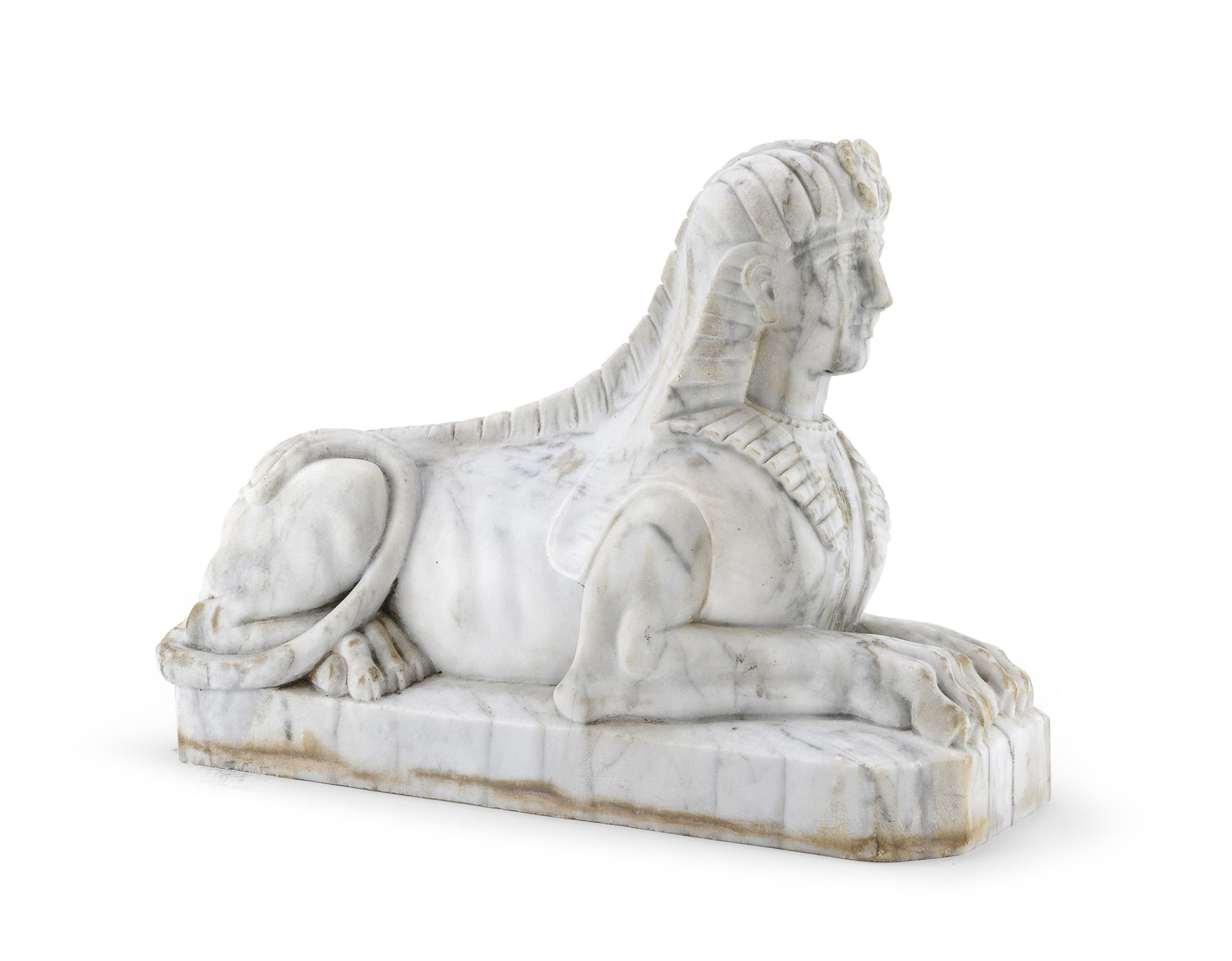 NEOCLASSICAL MARBLE SCULPTURE OF THE SPHINX EARLY 19TH CENTURY - Image 2 of 2