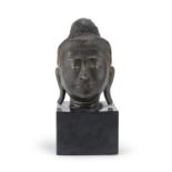 FINE METAL COATED STONE SCULPTURE BURMA 19TH CENTURY