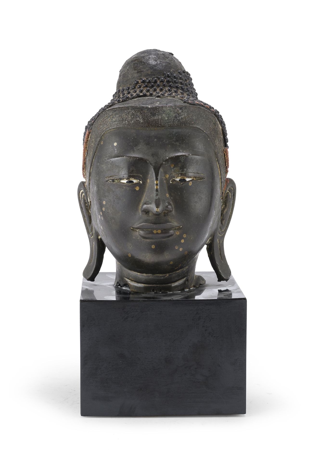 FINE METAL COATED STONE SCULPTURE BURMA 19TH CENTURY