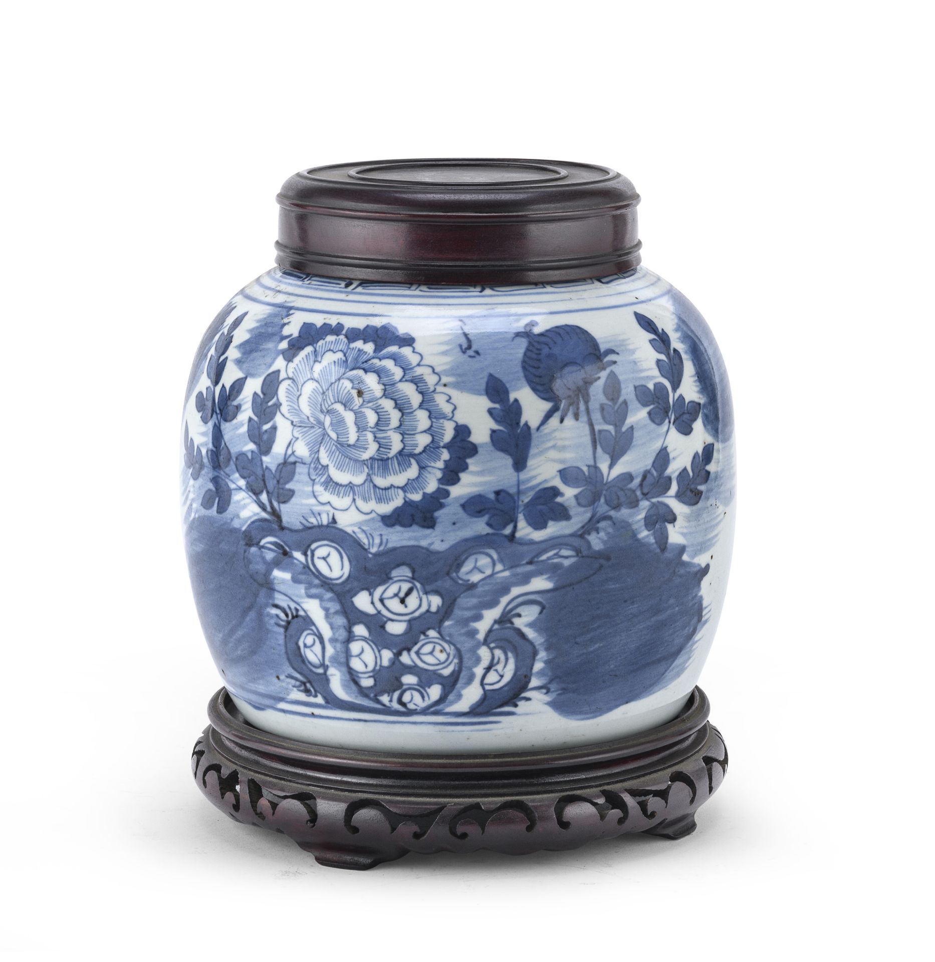 BLUE AND WHITE PORCELAIN JAR CHINA LATE 19TH EARLY 20TH CENTURY