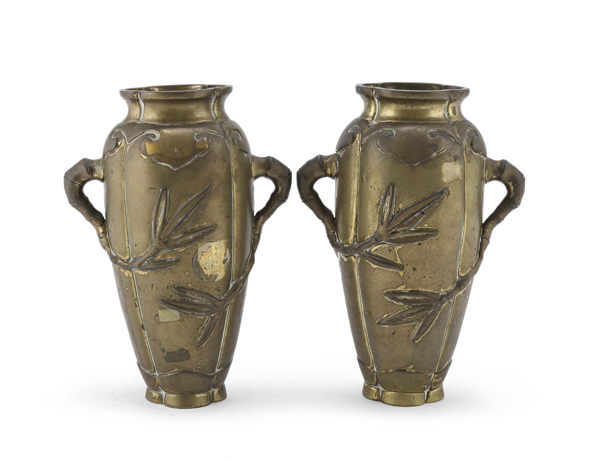 PAIR OF BRONZE VASES CHINA 20TH CENTURY