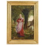 OIL PAINTING BY ENGLISH PRE-RAPHAELITE PAINTER 19TH CENTURY