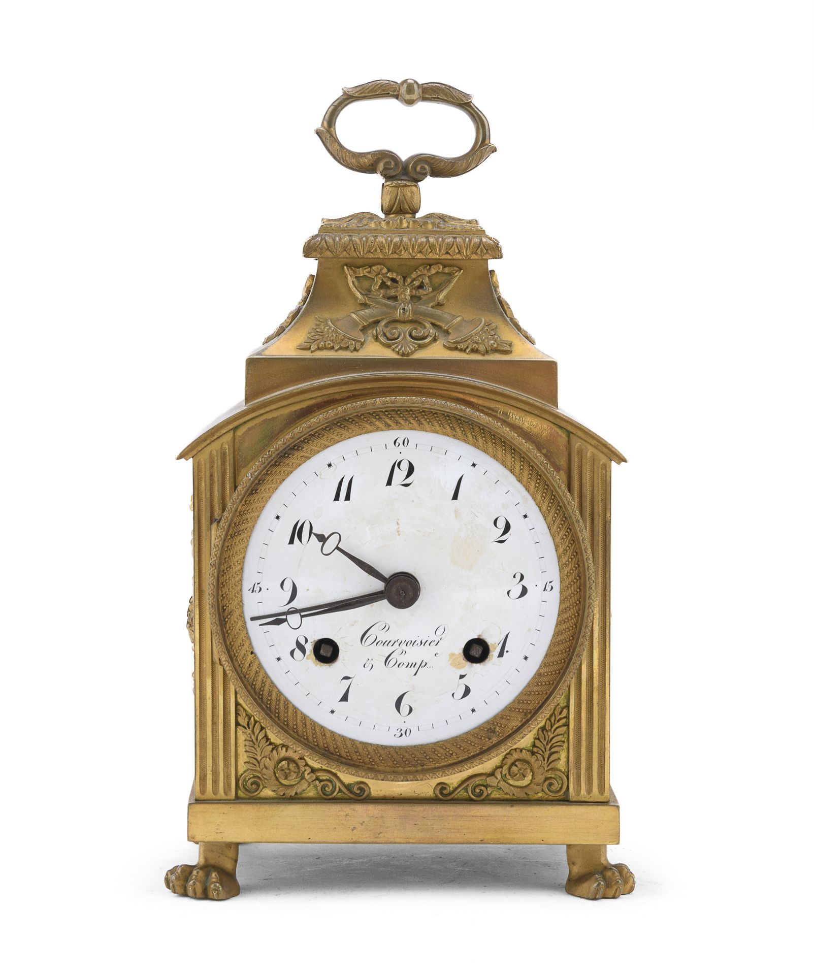GILT BRONZE CARRIAGE CLOCK FRANCE COURVOISIER & COMP. LATE 18TH EARLY 19TH CENTURY