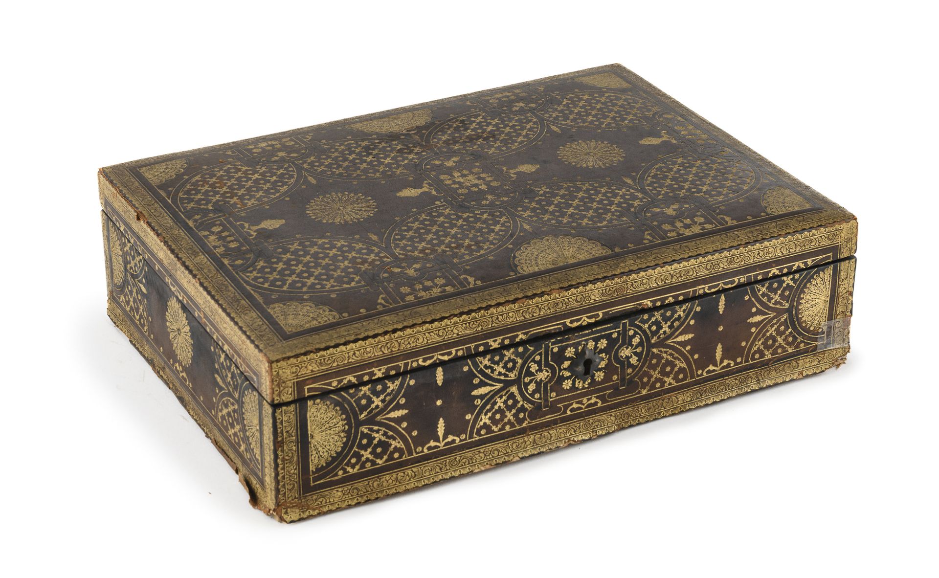 LEATHER WEDDING BOX EARLY 20TH CENTURY