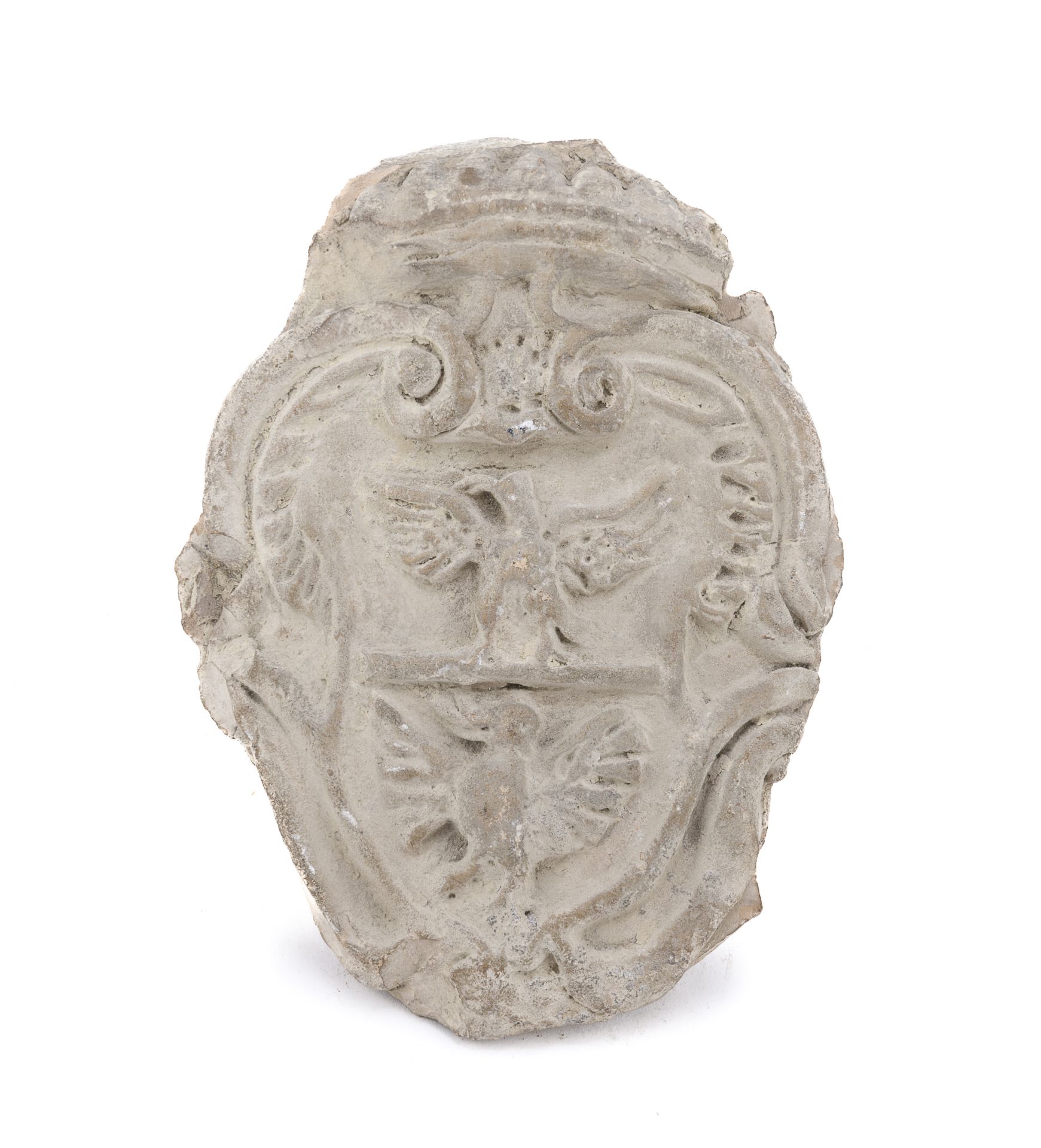 TERRACOTTA FRAGMENT OF A PAPAL COAT OF ARMS 18TH CENTURY