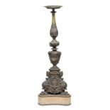 NICE BRONZE FLOOR CANDLESTICK ROME 18TH CENTURY