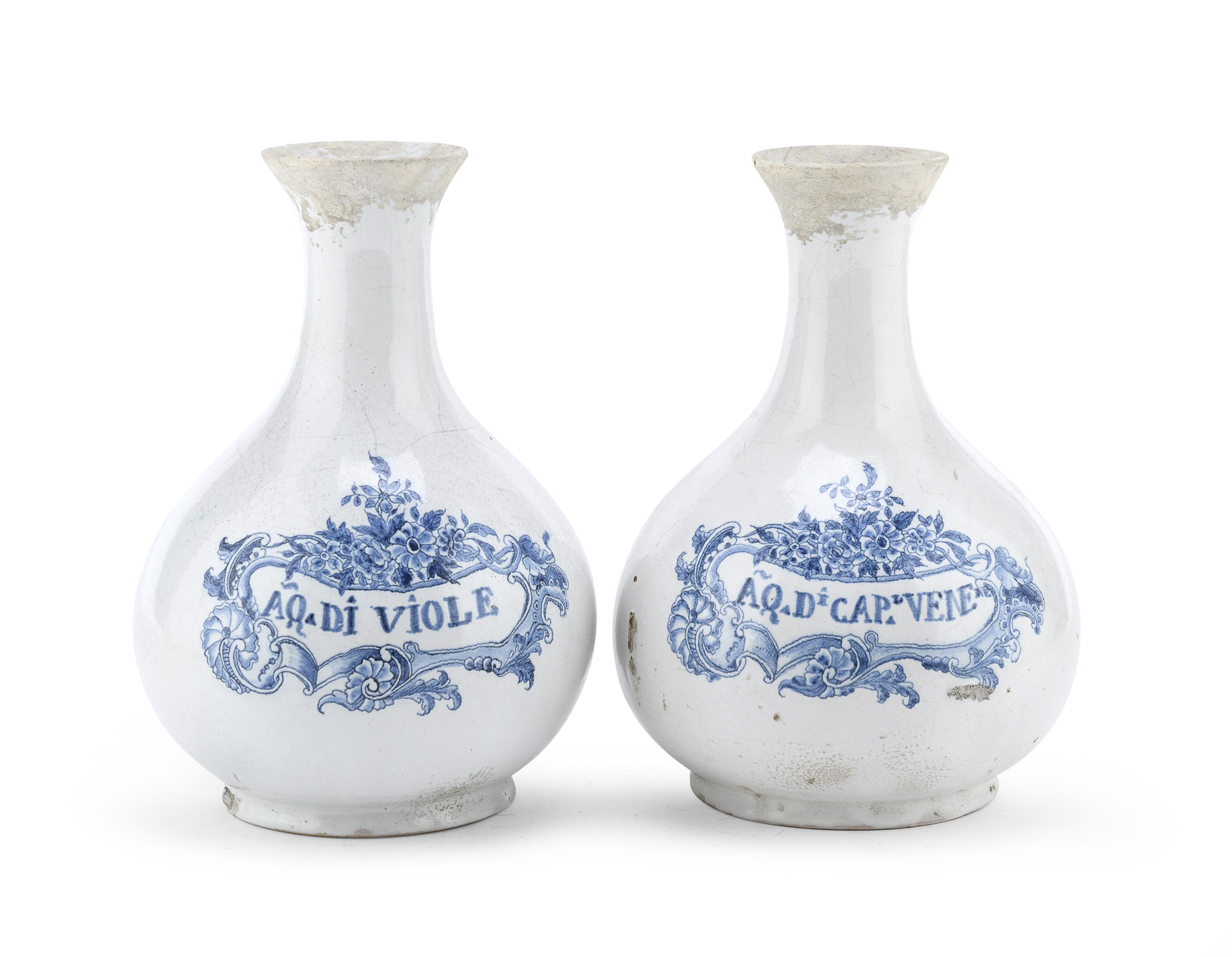 PAIR OF MAJOLICA VASES 19TH CENTURY CAMPANIAN WORKSHOP