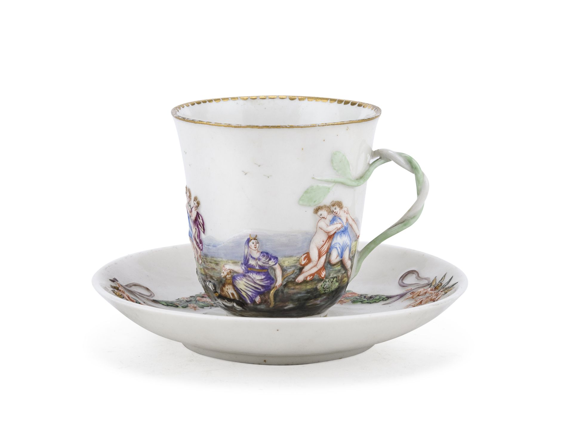 PORCELAIN CUP AND SAUCER GINORI LATE 19TH CENTURY - Image 2 of 2