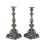 PAIR OF BRONZE CANDLESTICKS 19TH CENTURY