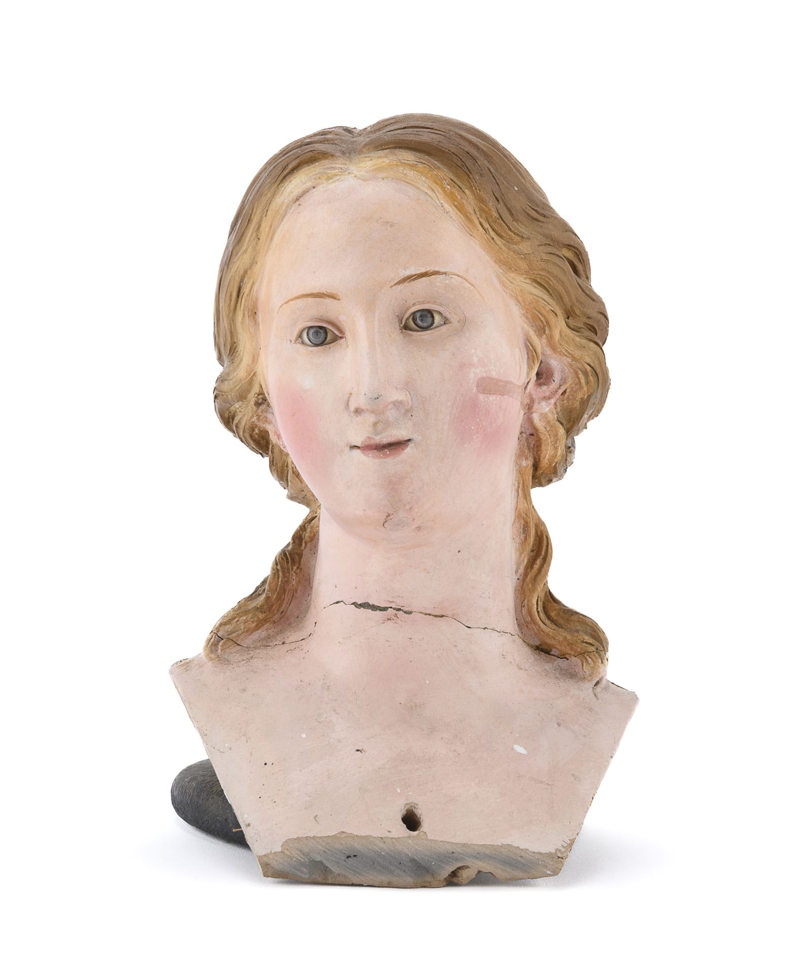 TERRACOTTA BUST OF WOMAN FOR NATIVITY SCENE NAPLES 19TH CENTURY