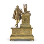 GILT BRONZE MANTEL CLOCK EARLY 19TH CENTURY