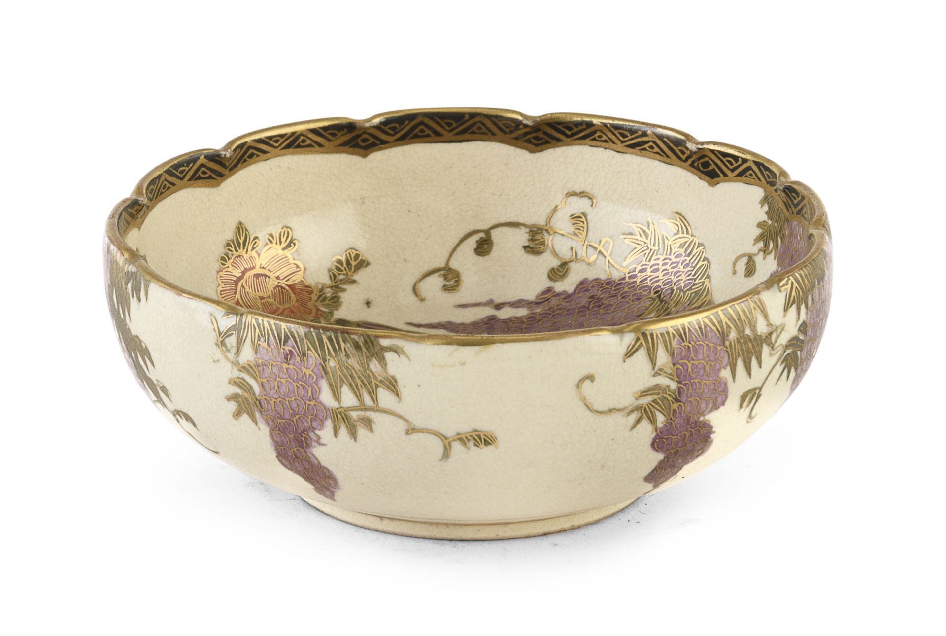 SMALL POLYCHROME ENAMEL AND GOLD CERAMIC BOWL JAPAN LATE 19TH EARLY 20TH CENTURY - Image 2 of 2
