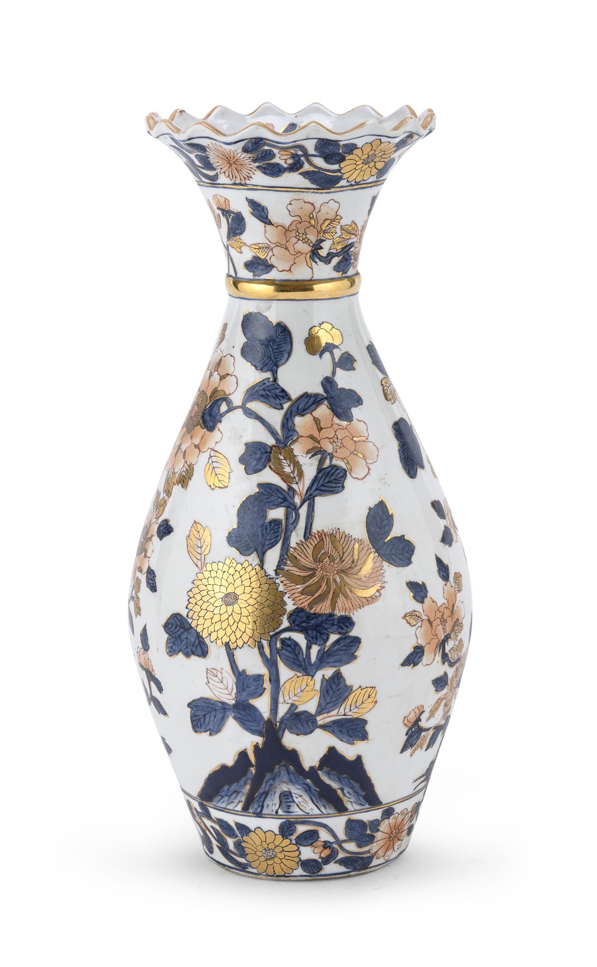 PORCELAIN VASE WITH POLYCHROME ENAMELS JAPAN 20TH CENTURY