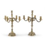 PAIR OF SILVER-GILT CANDELABRA ITALY LATE 19TH CENTURY