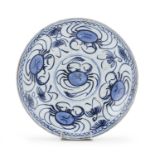 BLUE AND WHITE PORCELAIN DISH CHINA 19TH CENTURY