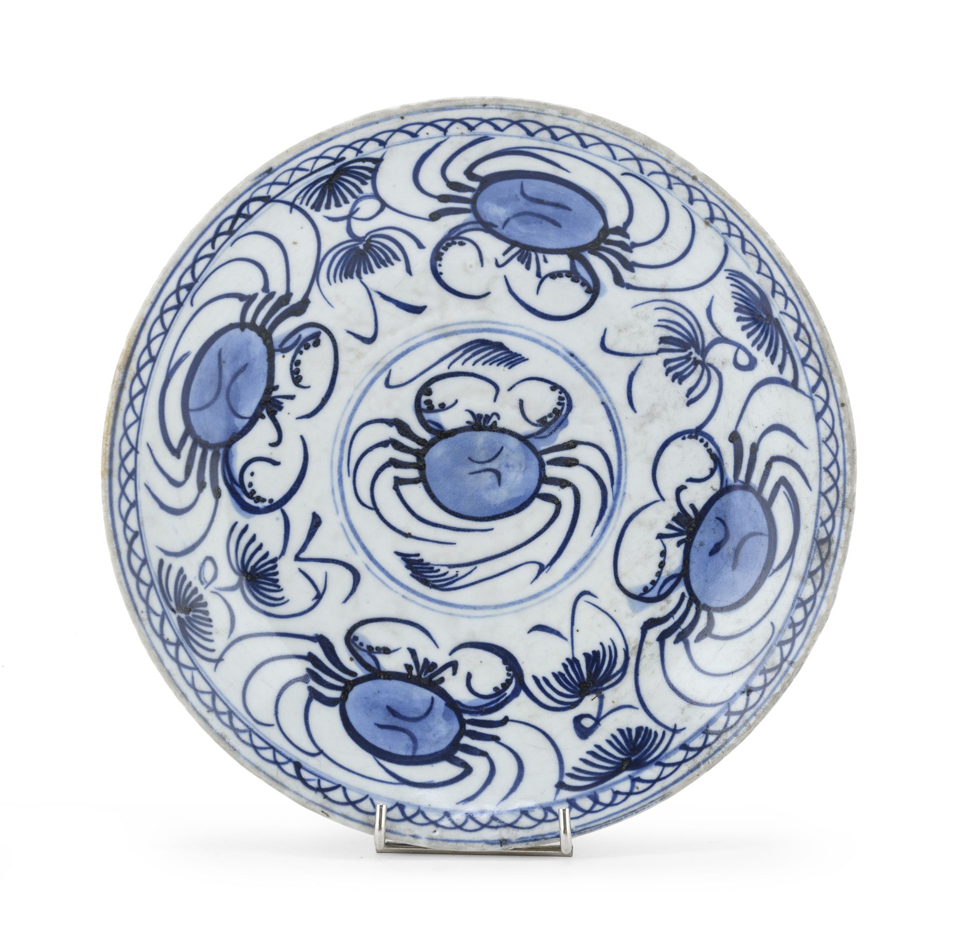 BLUE AND WHITE PORCELAIN DISH CHINA 19TH CENTURY