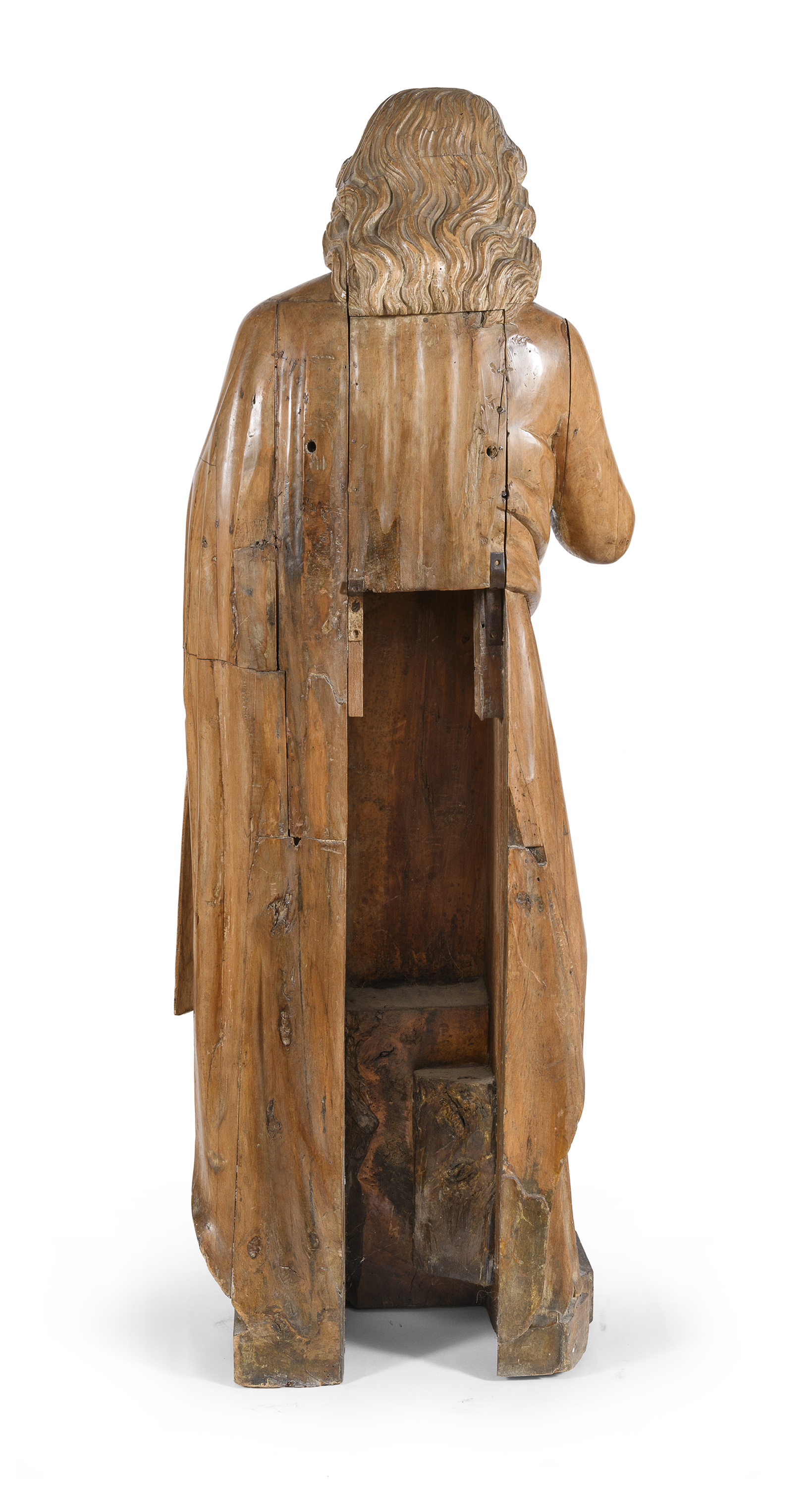 RARE CHERRY WOOD STATUE OF SAINT JOHN THE EVANGELIST PROBABLY VENETO 17TH CENTURY - Image 2 of 2