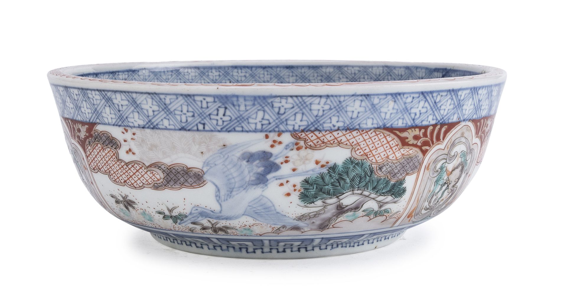 POLYCHROME ENAMELED PORCELAIN BOWL JAPAN SECOND HALF 19TH CENTURY