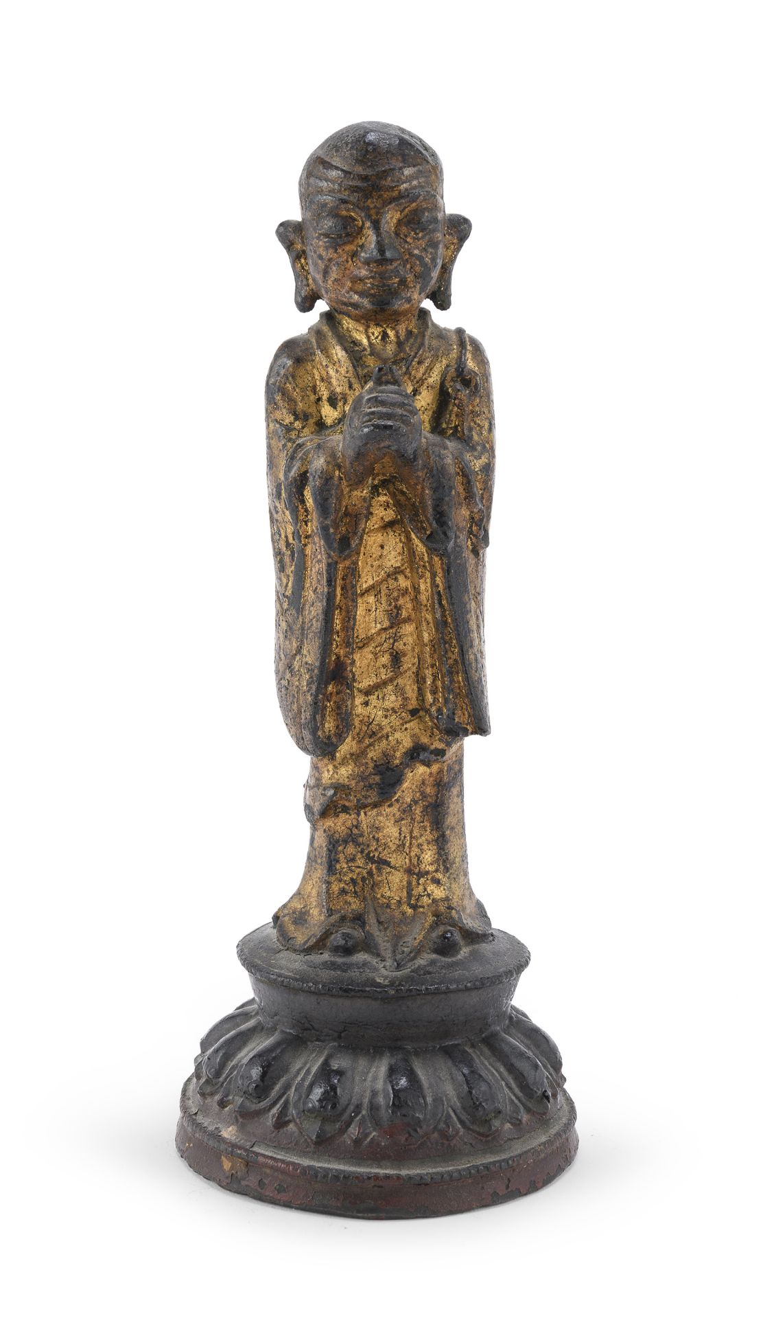 LACQUERED AND GILT BRONZE SCULPTURE CHINA 19TH CENTURY