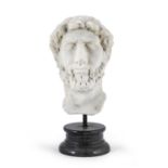 HEAD OF HADRIAN IN WHITE MARBLE LATE 19TH CENTURY