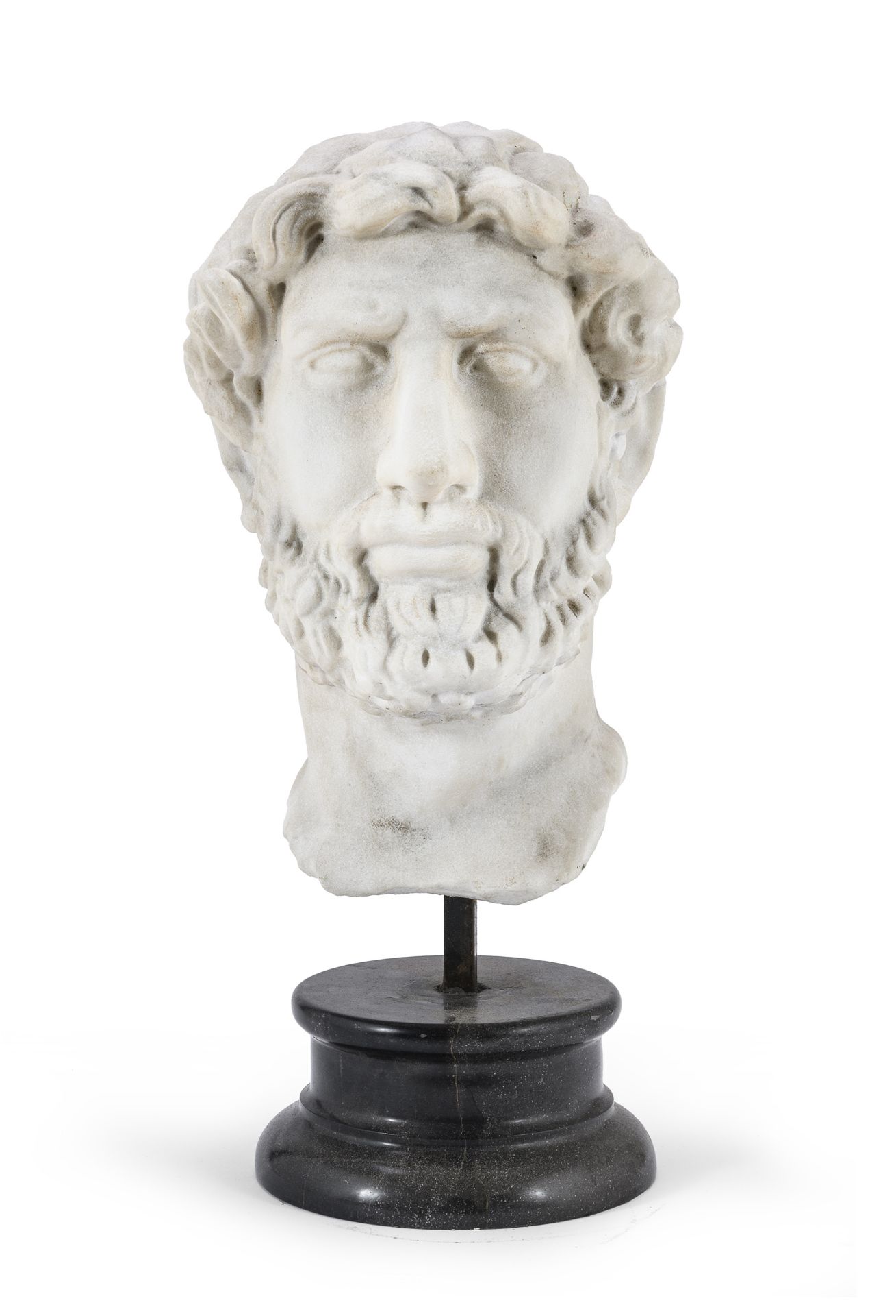 HEAD OF HADRIAN IN WHITE MARBLE LATE 19TH CENTURY