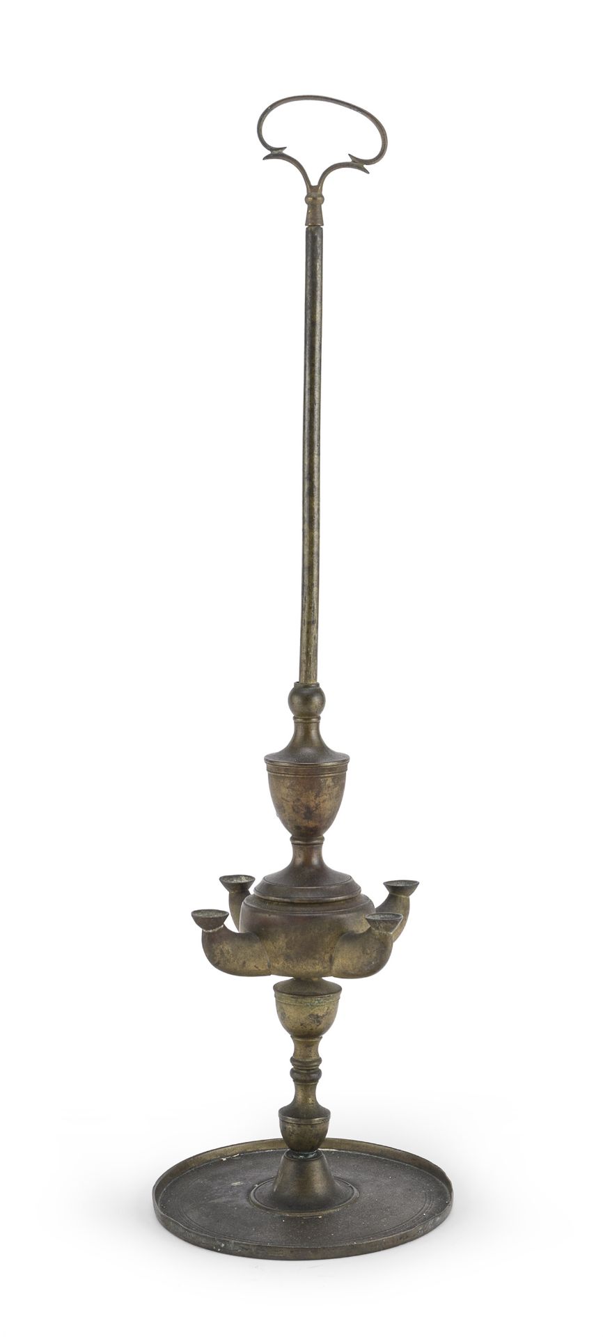 GILDED METAL OIL LAMP LATE 18TH CENTURY