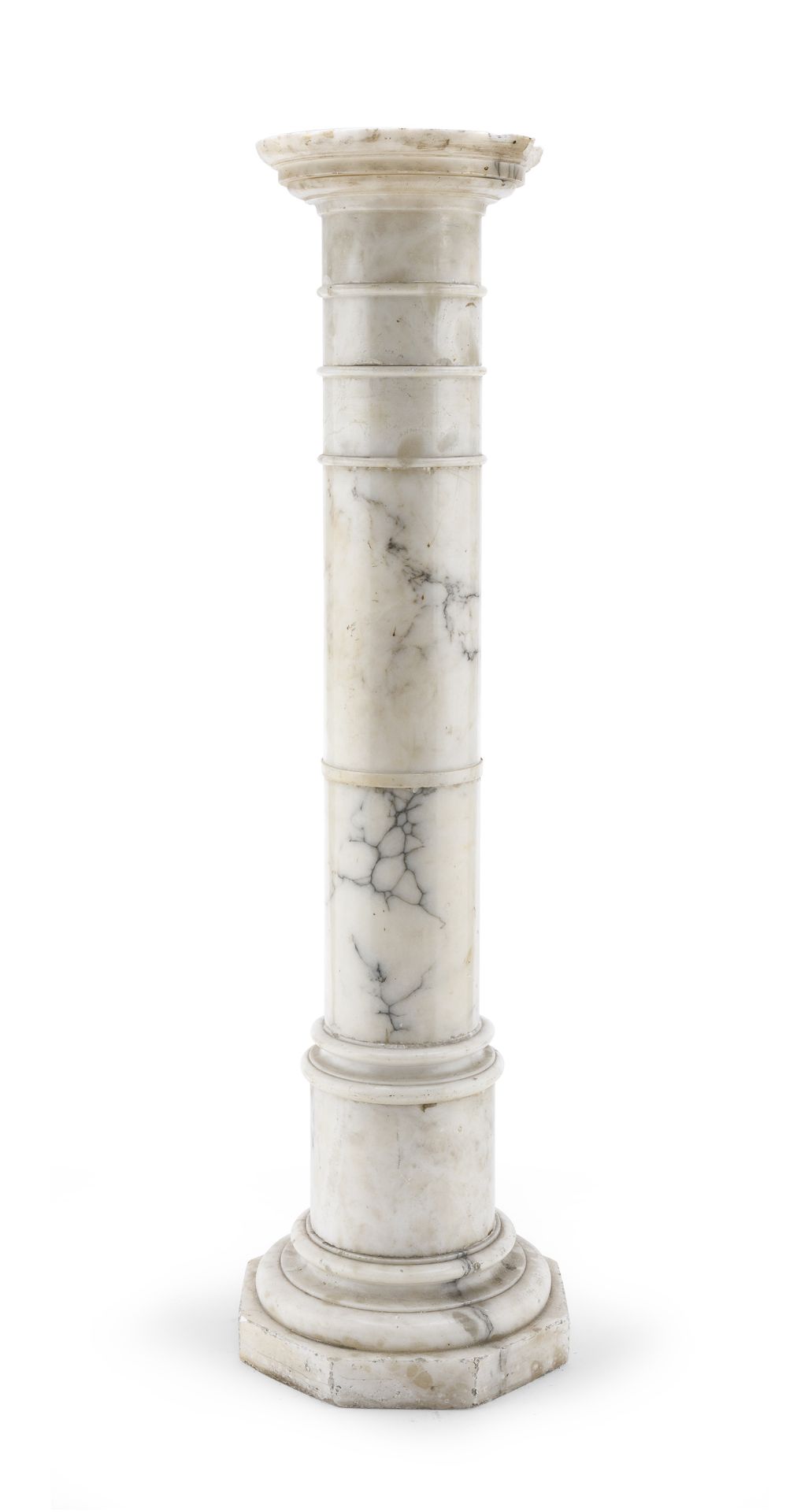 WHITE ALABASTER COLUMN EARLY 20TH CENTURY