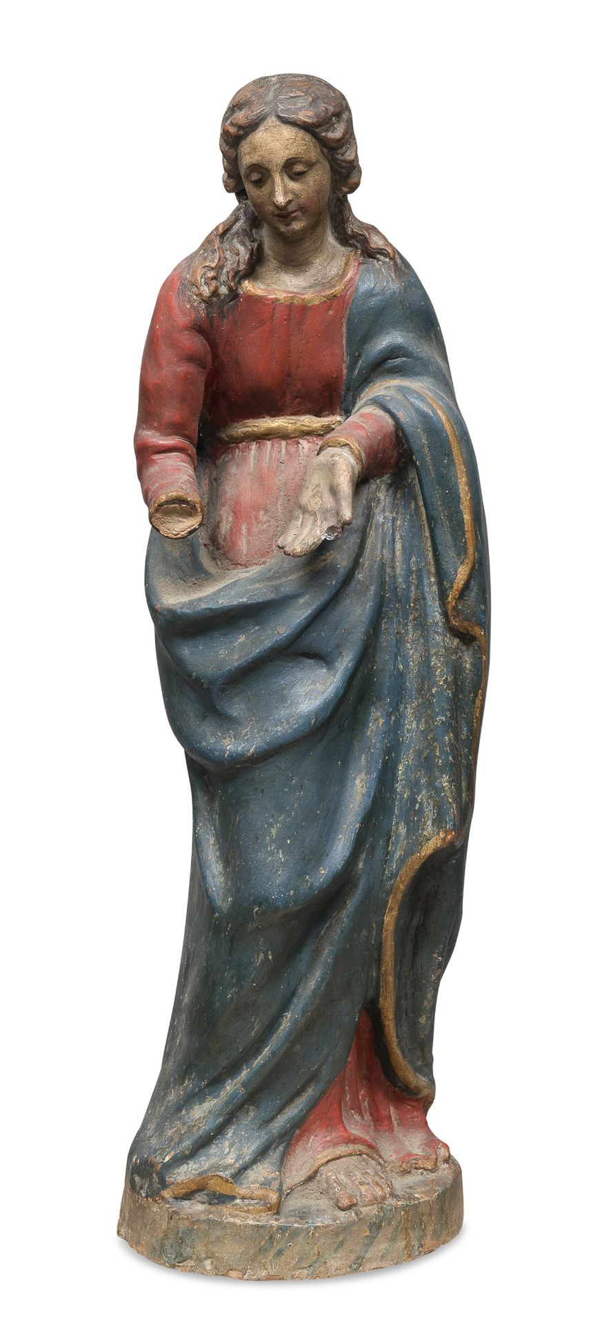 TERRACOTTA SCULPTURE OF THE VIRGIN CENTRAL ITALY 16TH CENTURY