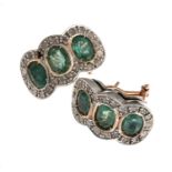 WHITE GOLD EARRINGS WITH EMERALDS AND DIAMONDS