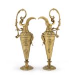 PAIR OF GILT BRONZE PTICHERS NAPOLEON III PERIOD