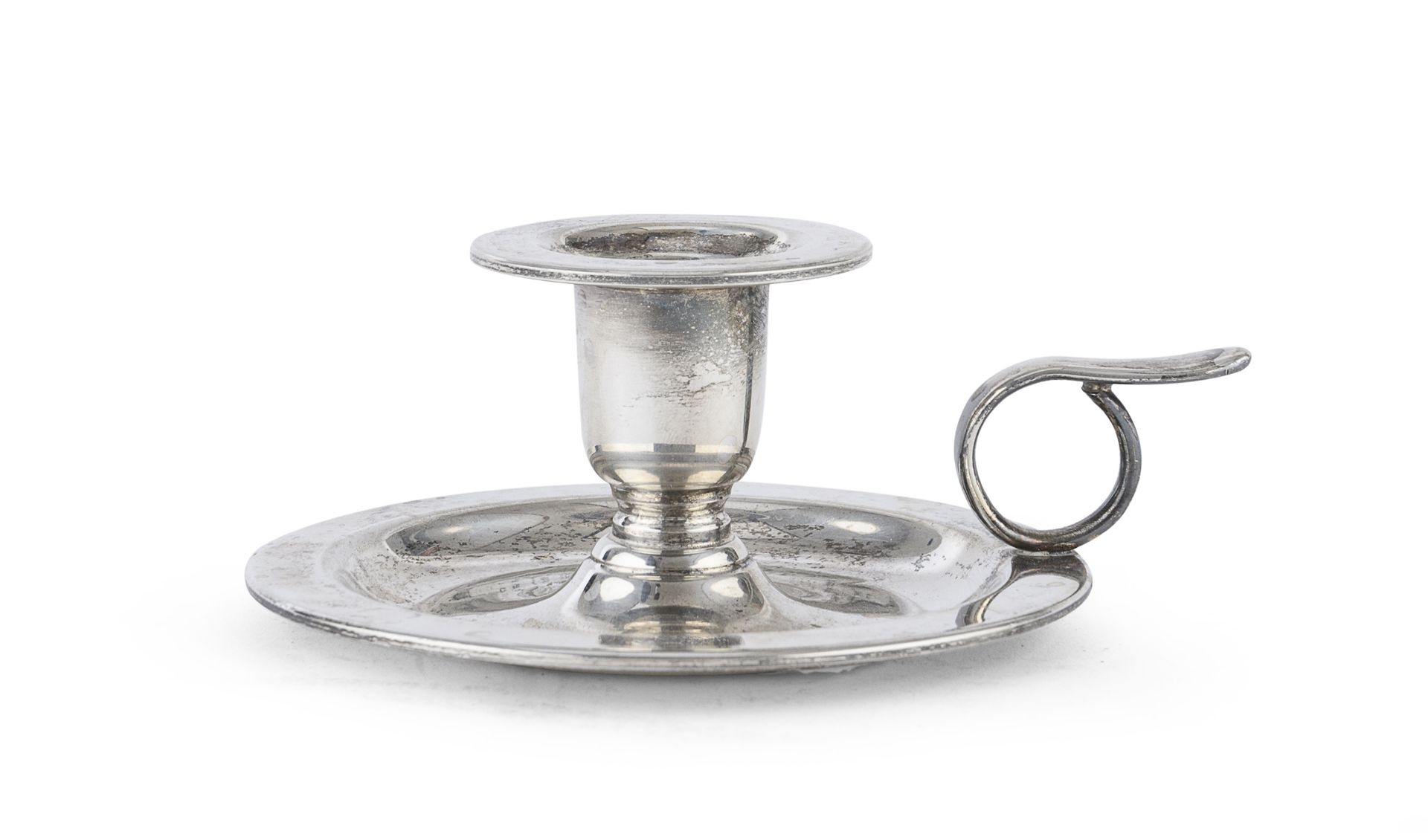 SILVER-PLATED CANDLE HOLDER ITALY 20TH CENTURY