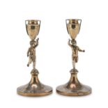 PAIR OF GILT SILVER CANDLESTICKS FLORENCE 2000