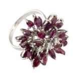 WHITE GOLD RINGWITH DIAMONDS AND RUBIES