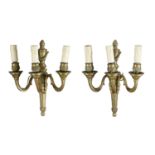 PAIR OF BRONZE WALL LAMPS 19TH CENTURY