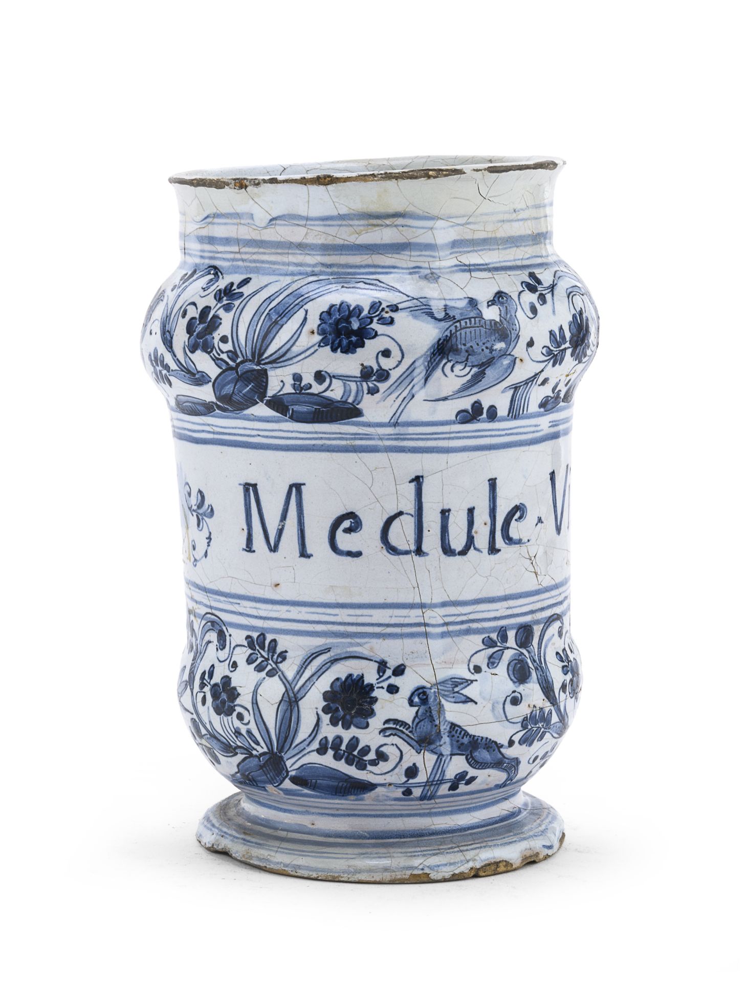 MAJOLICA PHARMACY JAR SAVONA 18TH CENTURY