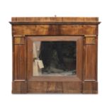 WALNUT FIREPLACE MIRROR FIRST HALF 19TH CENTURY