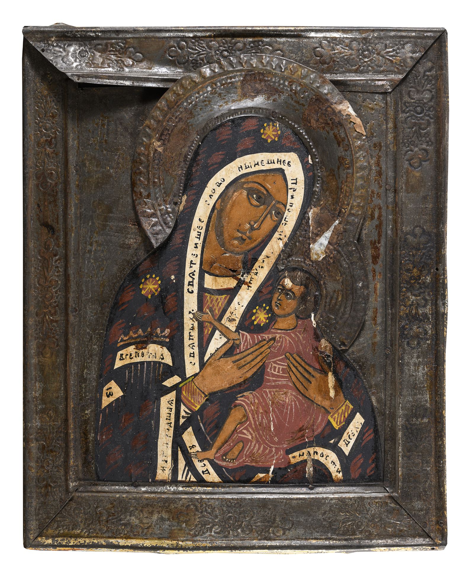 RUSSIAN TEMPERA ICON LATE 19TH EARLY 20TH CENTURY
