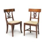 TWO WALNUT CHAIRS EARLY 19TH CENTURY