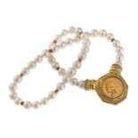 PEARL NECKLACE WITH COIN