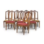 EIGHT WALNUT CHAIRS NORTHERN ITALY END OF THE 18TH CENTURY