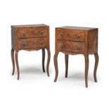 PAIR OF WALNUT BEDSIDE TABLES 19TH CENTURY