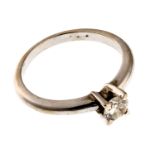 WHITE GOLD SOLITAIRE RING WITH DIAMONDS