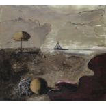 OIL PAINTING THE BEACH BY SERGIO VACCHI 1969