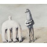 OIL PAINTING OF SURREAL CHARACTERS BY TIHOMIR BIRES 1983