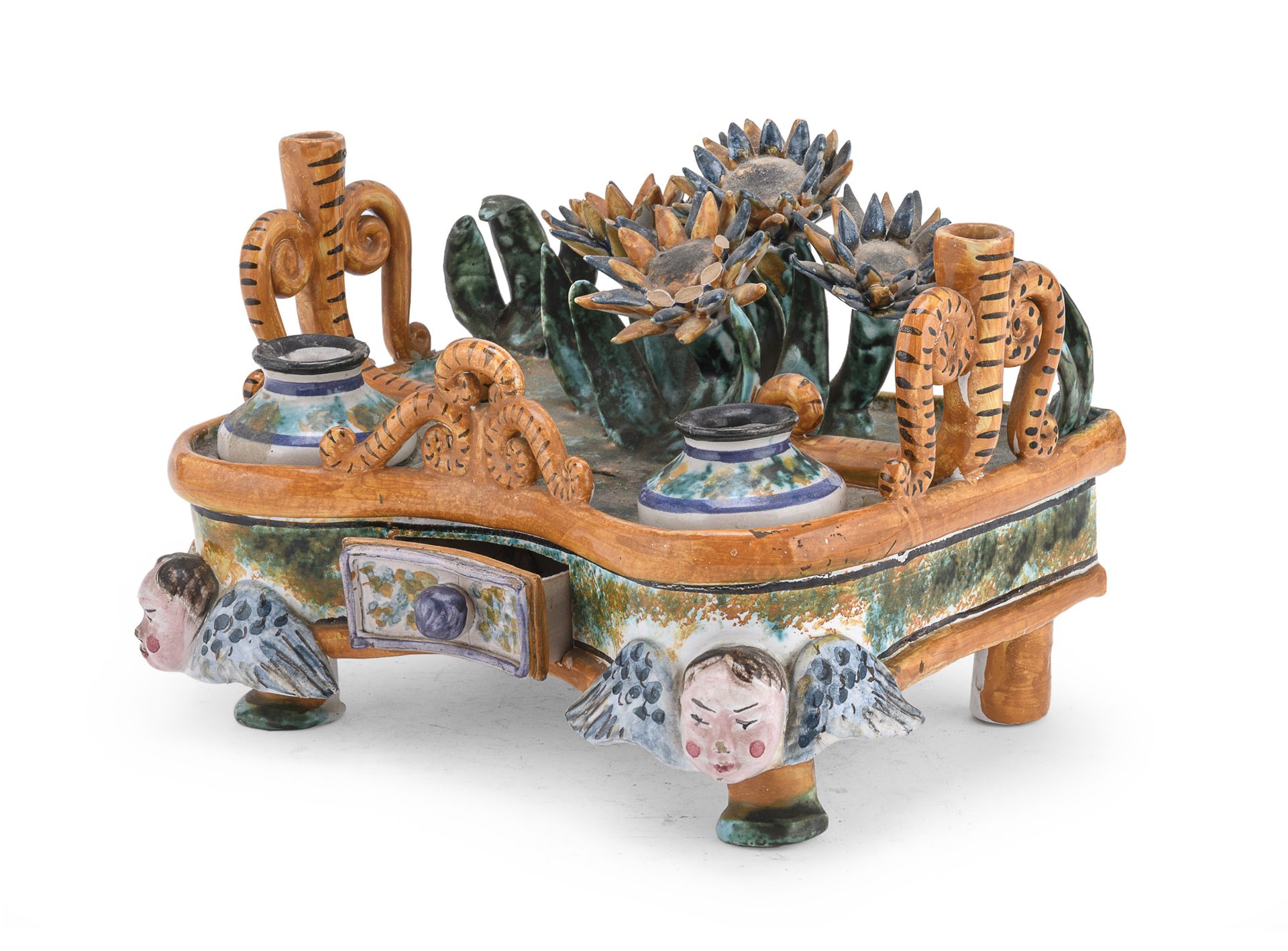 CERAMIC INKWELL KRETERA SCIACCA 1950s - Image 2 of 2