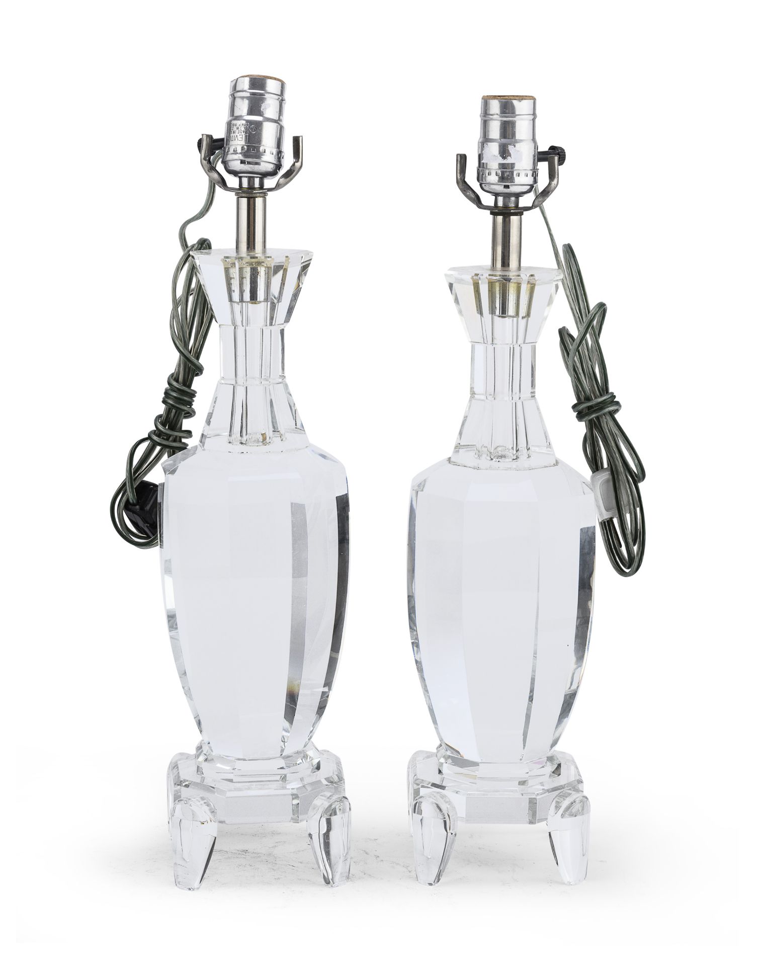 PAIR OF CRYSTAL TABLE LAMPS