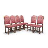 SIX WALNUT CHAIRS CENTRAL ITALY LATE 19TH CENTURY